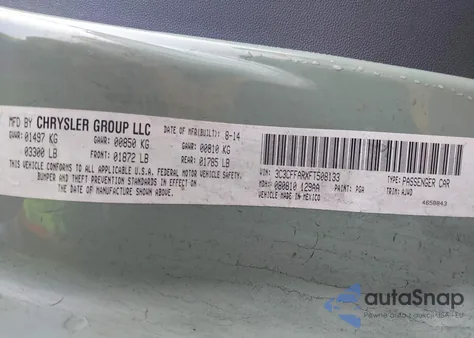 2015 Fiat 500 Pop from USA, damaged, VIN 3C3CFFARXFT508133